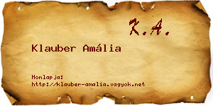 Klauber Amália névjegykártya
